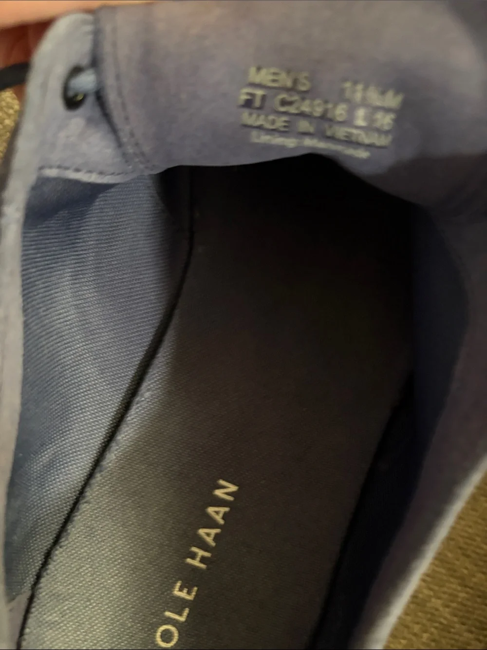 Cole Haan Men's Slate Blue Suede Wingtip Oxfords